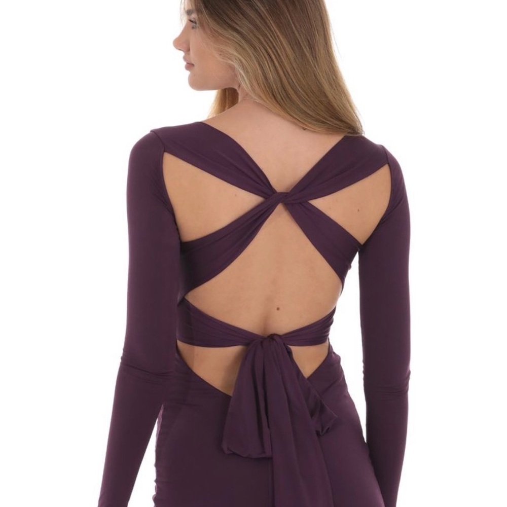 Lucy in the Sky Deep Purple Backless Dress